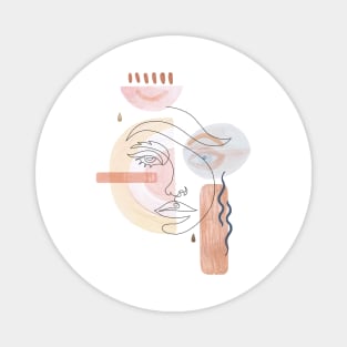 Abstract modern woman face Magnet